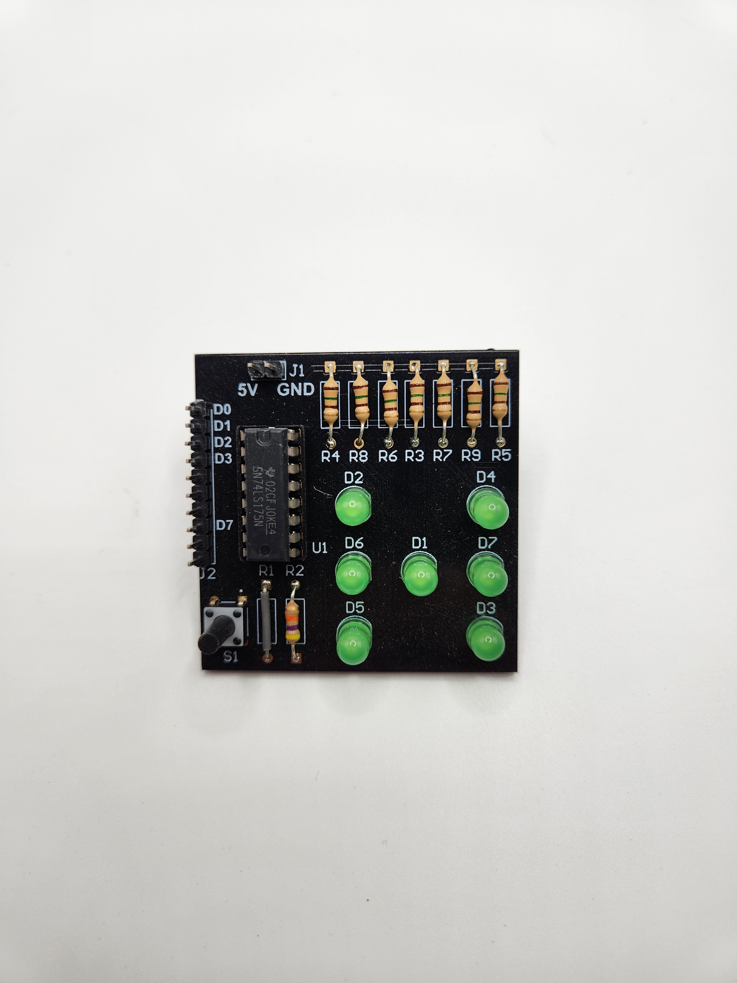 Complete populated Simple 1d6 Demo Board PCB