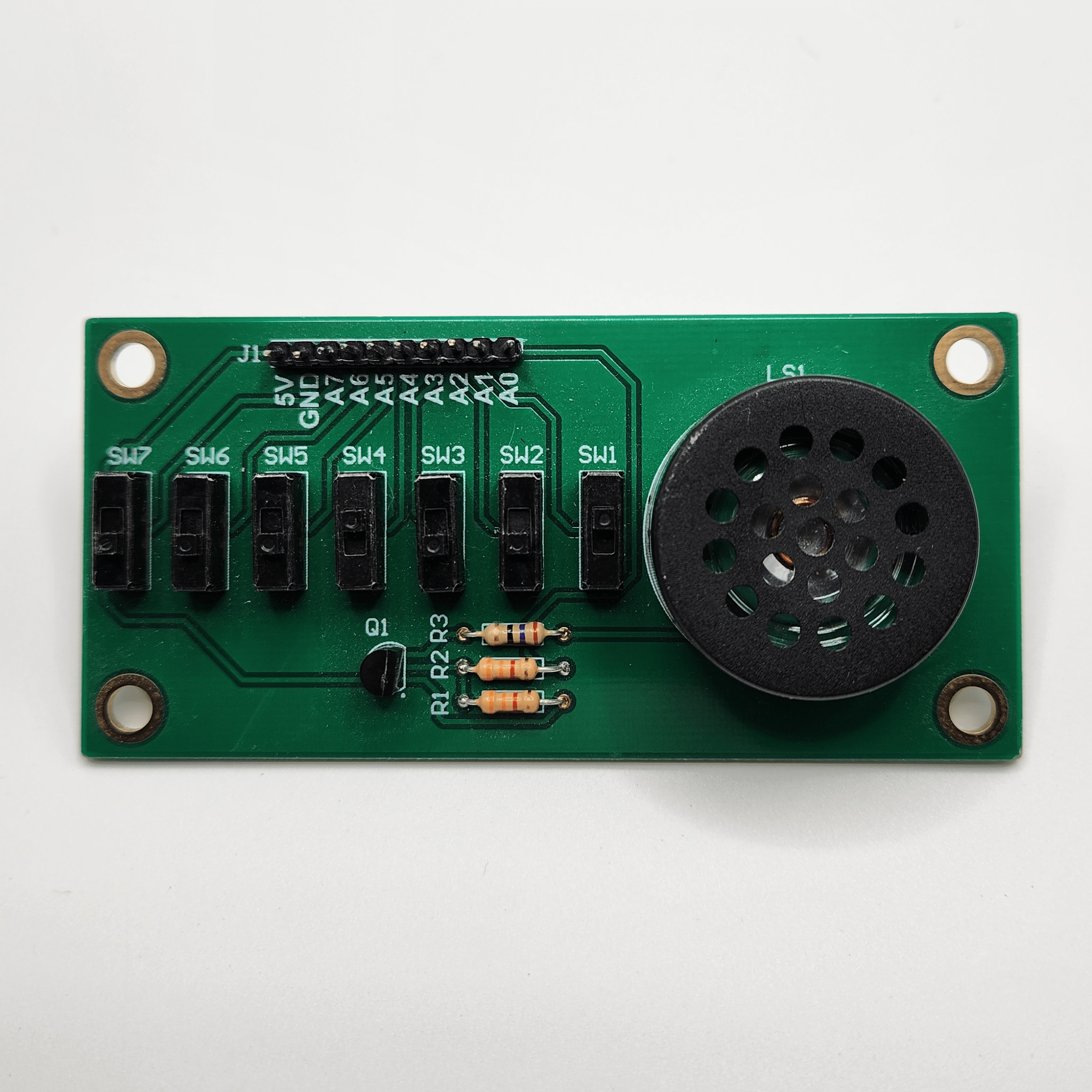 Complete populated Simple Switch and Speaker Demo Board v1 PCB