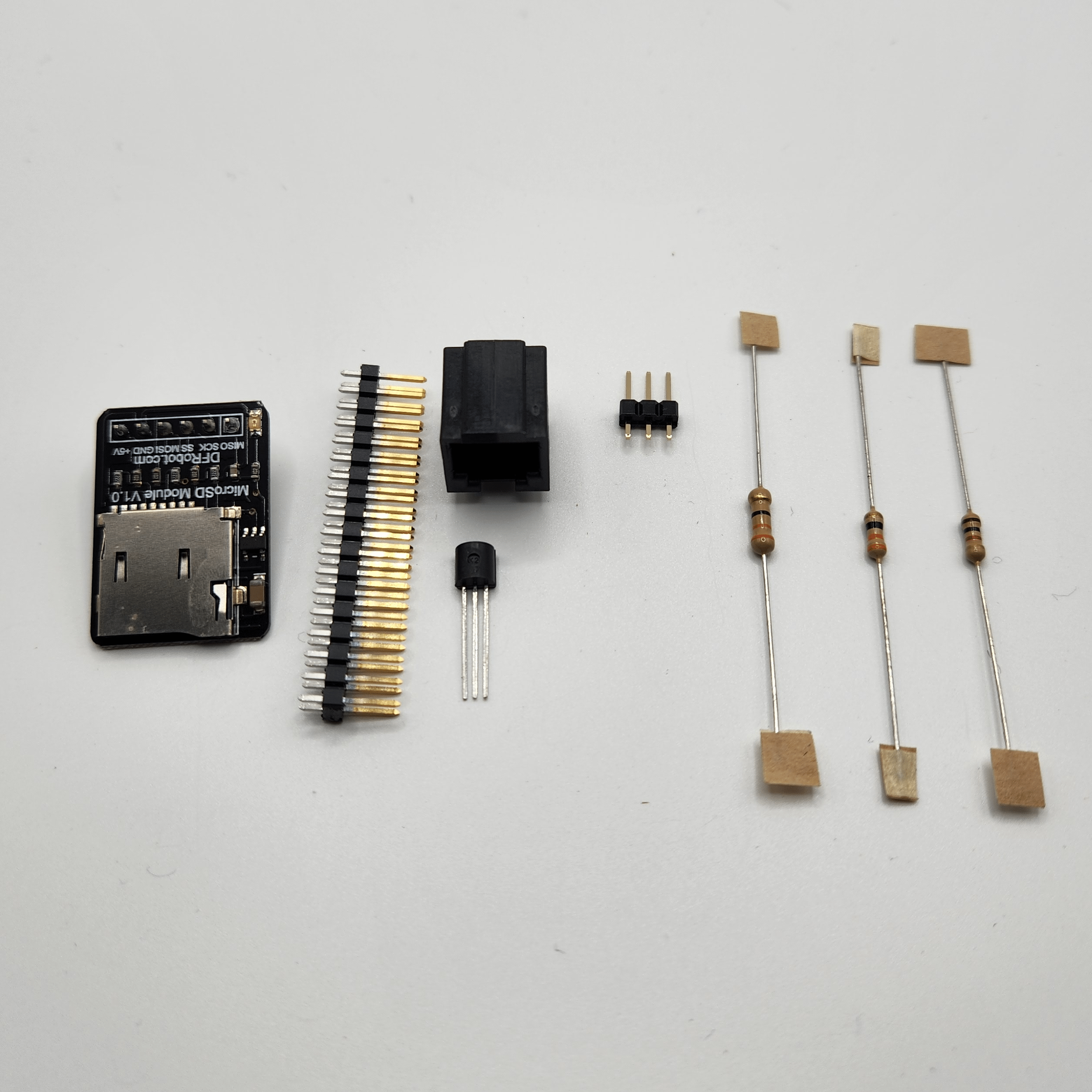 Components of the Adam Drive Emulator Arduino Mega Shield Parts Kit